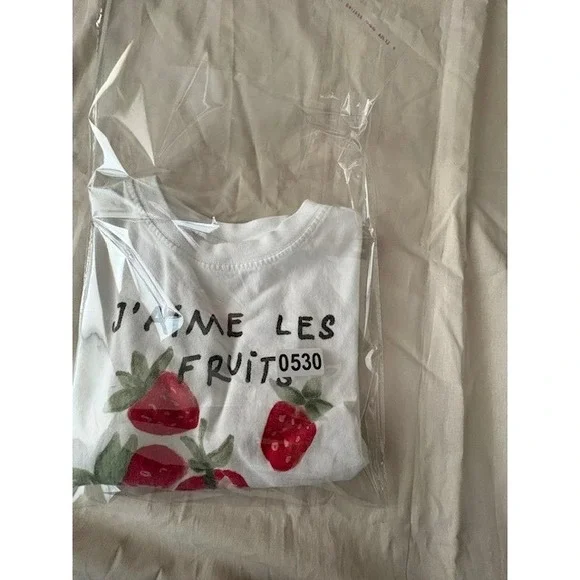 Zara Kids Girls Strawberry Print T-Shirt White Short Sleeve Size 8-9 Cute Tee - Picture 14 of 14